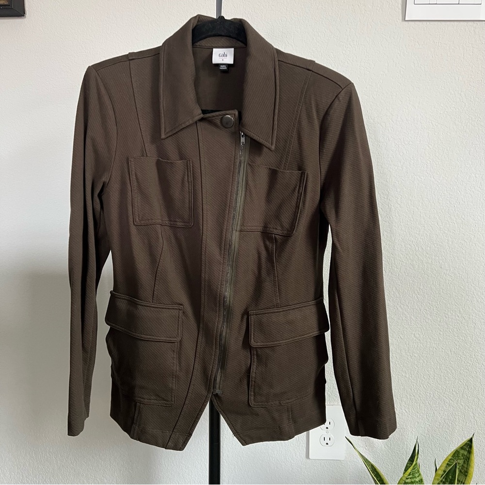 CABI Women's Jacket/Blazer Small Olive Green Military 4120 Academy